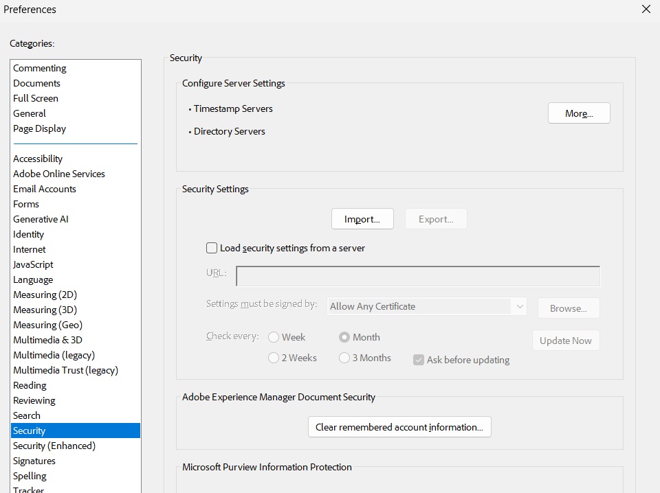 Adobe Acrobat Reader Edit Preferences Menu